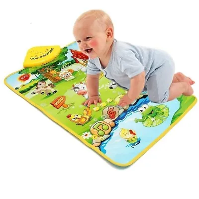 Musical Sound Farm Animal Kid Baby Child Playing Play Mat Carpet Playmats Random • £12.29