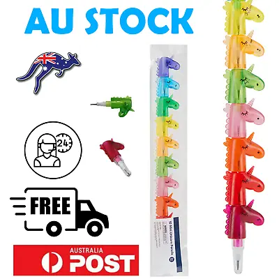 UNICORN PARTY SUPPLIES MINI PENCILS RAINBOW BIRTHDAY FAVOURS KIDS Pack Of 10 • $5.99