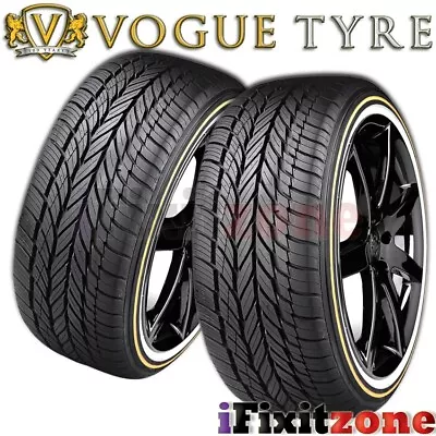 2 Vogue Tyre Custom Built Radial VIII 235/50R18 101V XL White N Gold Wall Tires • $761.39