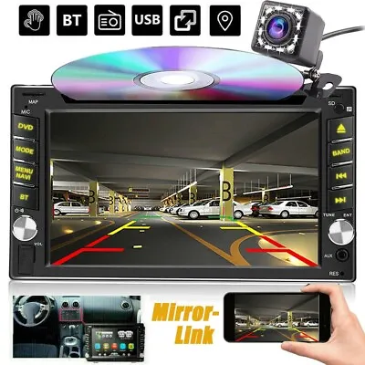 Double 2Din Car Stereo GPS Navigation Radio DVD Player Bluetooth 6.2  Screen Cam • $124.90