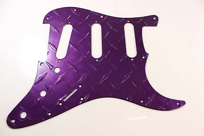 Purple Aluminum Diamond Plate SSS Strat Pickguard Fits Fender Stratocaster  • $127.49