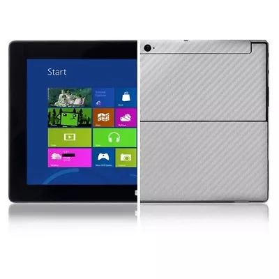 Skinomi Carbon Fiber Silver Cover+Screen Guard For Microsoft Surface Windows RT • $31.23