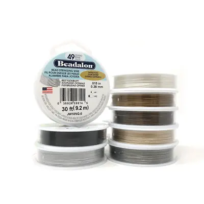 Beadalon Wire 49 Strand Stainless Steel Bead Stringing Choose Colour Thread Size • £15.99