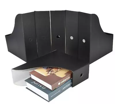 Black Magazine Holder6 Pack Cardboard Magazine File Holder-Folder HolderMagaz... • $20.91