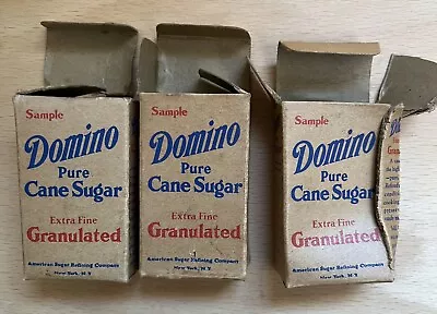 Vintage Domino Pure Came Sugars Sample Boxes Lot Of 3 ; 1 In EUC Empty 2.75” • $12.99