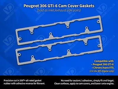 PEUGEOT 306 GTI6 GTI 6 RALLYE XSARA VTS CAM ROCKER COVER GASKET PAIR 200c+ RATED • $95.64