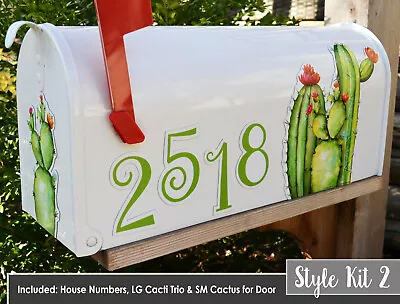 Mailbox Magnet (Partial Cover)  Cactus Cacti Customized Address Numbers • $18.95