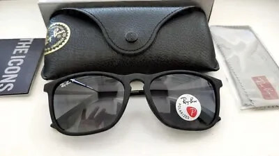 $139.99 • Buy Ray-Ban Chris Polarized Sunglasses Black Frame Grey Gradient RB4187 622/8G 54mm
