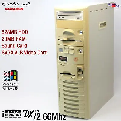 Vobis Highscreen Colani 486 DX2-66 Dx / 2 66MHZ Computer PC Sound Card Windows • $2068.31
