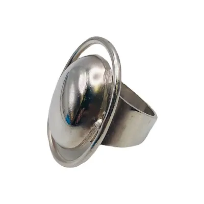 Vintage TAXCO Mexico 925 Sterling Silver Modernist Abstract Oval Ring 17 Grams • $242.39