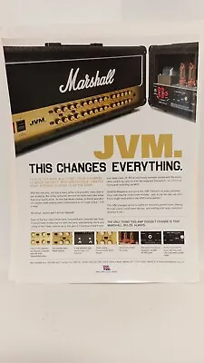 Marshall Jvm Guitar Amplifiers  Ad.  - 11x8.5 - Print Ad.  6 • $4.95