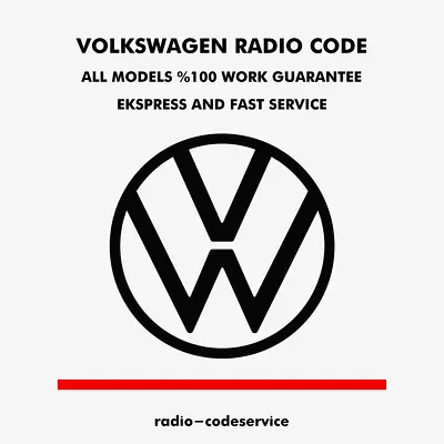 Vw Volkswagen Radio Code Unlock - Rns/rcd/blaukpunkt - All Models %100 Guarantee • $5.25
