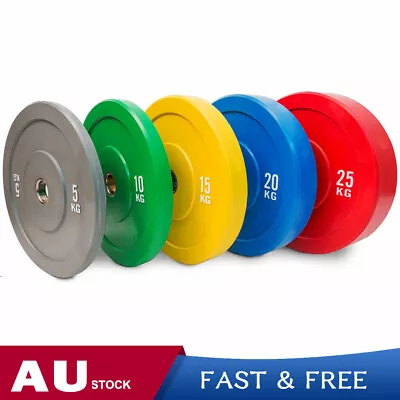 Rubber Olympic Bumper Plate50mm PlateWeightlifting Plate Colored Weight Plate • $69.59