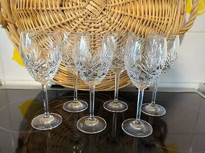 6x Edinburgh International Crystal Wine Glasses 17cm  Signed • £60