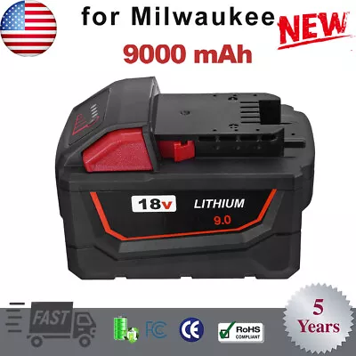 9.0Ah For Milwaukee M18 Lithium Battery HD Extended Capacity 48-11-1890 US NEW • $38.92