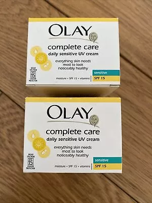 Olay Complete Care Daily Sensitive UV Cream Spf 15 X2 50ml Cream Moisturiser NEW • £13.99