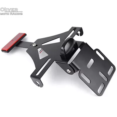 Universal Rear License Plate Frame Holder Bracket LED Light Mount Motorcycle • $41.40