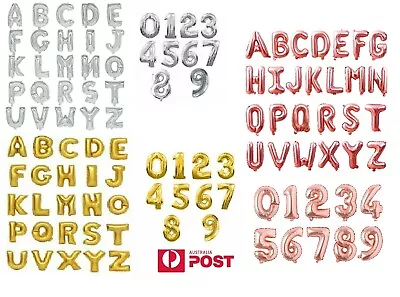 $1 • Buy 16 Inch / 40 Cm Gold Silver Rose Gold Alphabet Letter Number Foil Balloons Party