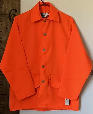 Saf T Bak Men Medium Blaze Orange Hunting Shirt Smock Saftbak Back Tabs New VTG • $29.90