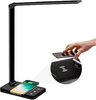 LED Desk Lamp With Fast Wireless Charger & USB Charging Port Office Study Lamp • $33.59