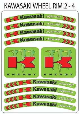 KAWASAKI Wheel Rim Stickers Decals Graphics Emblems Motorcycle. • £7.49