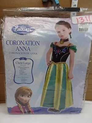 New Disney Frozen Cornation Anna 3pc Costume~child Large(12-14) • $29.99