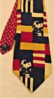 Snoopy Dog PEANUTS Cartoon Too Cool Neck Tie Imported Silk Made In USA 58  X 4  • $7.95