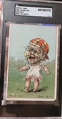 1889 Tobin H804-1B Baby Kelly  Wow-ow!  Mike King Kelly Baseball Trade Card • $350