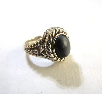 Vintage Cats Eye Glass Ring Silver Tone 7.25 • $21.15