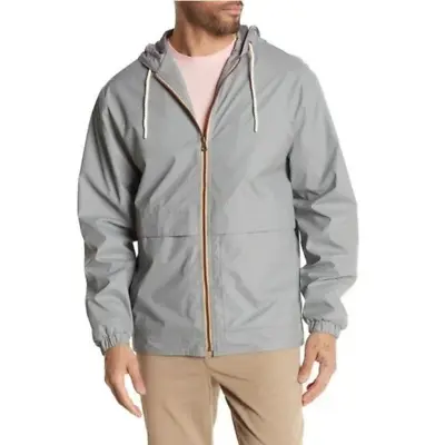 Weatherproof Hooded Full Zip Rain Slicker Sport Jacket Raincoat In Grey $129 M • $28.67