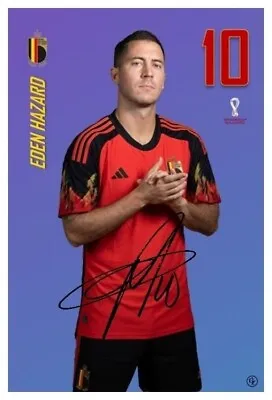 EDEN HAZARD - BELGIUM WORLD CUP QATAR 22  - 6x4 Signed Autograph PHOTO Print • £2.34