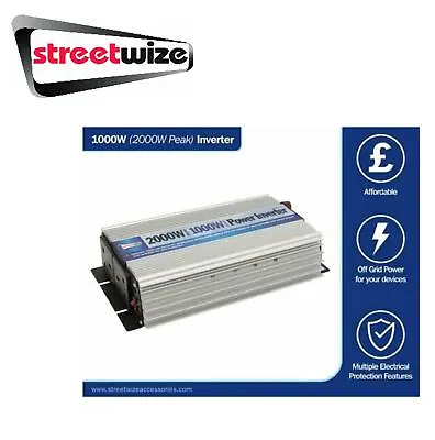 £84.95 • Buy Streetwize 12v To 1000 Watt / 2000 Watt Inverter Power. 1000 Watt - SWINV1000