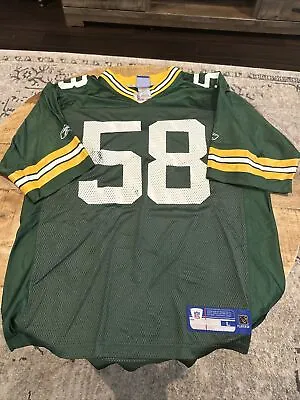 Green Bay Packers NFL Football Jersey Mike Flanagan #58 Mens Size Large Reebok L • $28.50