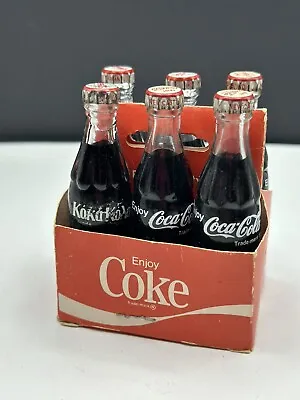 VTG COCA COLA &  Koka Kola 6 PACK Mini Filled Glass Bottles & Paper Carrier • $14.99