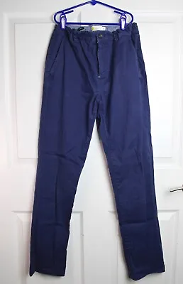 Mini Boden Chino Stretch Pants College Navy Blue Adjustable Waist 30  Inseam 14 • $19.99