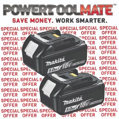 Genuine Makita BL1850 TWIN PACK 18v 5.0ah LXT Li-ion Battery With Star • £136.99