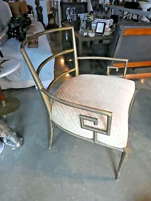 Fab Brass Mastercraft Wide Greek Key Lounge Chair • $950