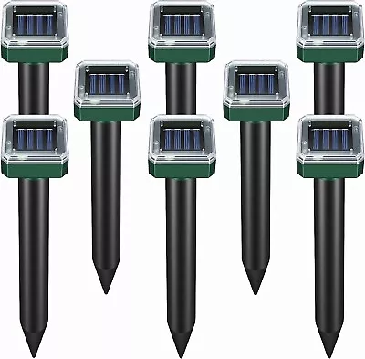 8 Pack Solar Power Ultrasonic Repellent Mice Gopher Mole Pest Snake Repeller • $28.79