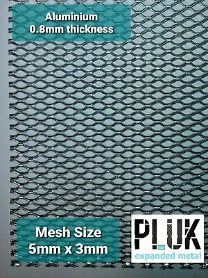 DIFFERENT SIZE Sheets Of Expanded Aluminium Metal Mesh Size 5mm X 3mm 0.8mm • £5.99