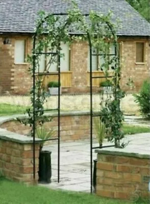 £12.99 • Buy Heavy Duty Metal Garden Arch Strong Rose Climbing Plants Archway Outdoor 2.4M UK