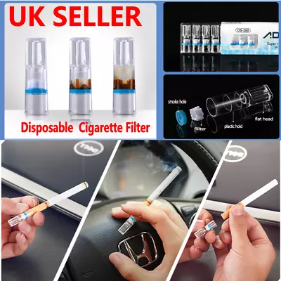 100 X Disposable Cigarette Filter/ Holder Smoking Reduce Tar Filtration Cleaning • £4.95