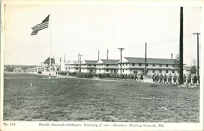 WWII W R Thompson & Company Aberdeen Proving Parade Ground UNP WB Postcard N17 • $9.86