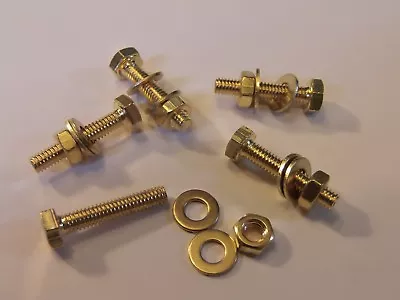 M4x20 Brass Hex Head Bolts Nuts & Washers (pack 0f 5) Brass Set Screws X5 • £2.25