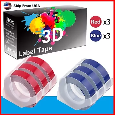 (3Red+3Blue) LabelTape 3D Fit For Dymo Maxi 1755 Label Makers • $14.99