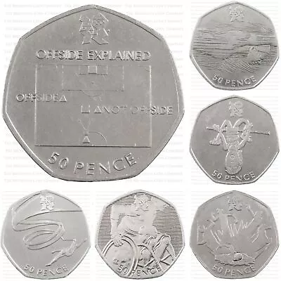 2011 London Olympic Games Fifty Pence Coins Circulated 50Ps Variety Of Designs • £15