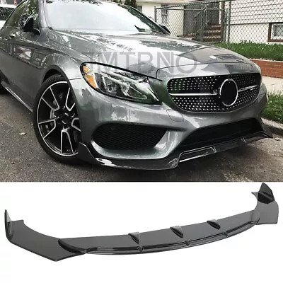 For Mercedes-Benz W205 W204 Front Bumper Lip Splitter Spoiler Body Kit Glossy • $79.35