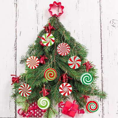 16PCS Christmas Candy Lollipop Cane Ornament Xmas Tree Hanging Pendant Decor • £3.69