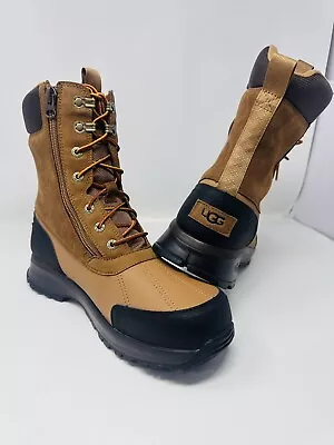 NEW UGG Men's Size 11 Emmett Duck Boots Hi Leather Waterproof Chestnut Brown • $89.97