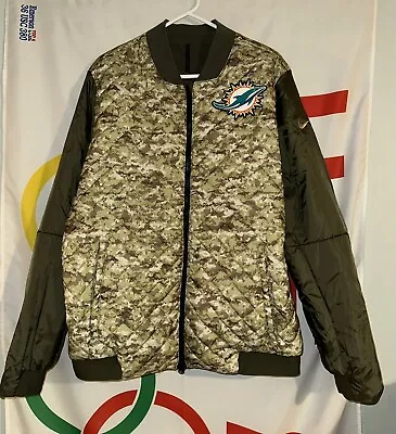 NWT Nike Miami Dolphins Jacket Large Salute To Service Camo Reversible Football • $59.97