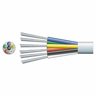 Alarm Cable 6 Core White Multicore Signal Cable Wire Wiring • £3.59